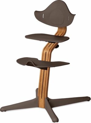 NOMI highchair kinderstoel Basis eiken nature oiled en stoel coffee