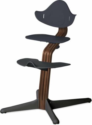 NOMI highchair kinderstoel meegroeistoel Basis walnoot nature oiled en stoel anthraciet