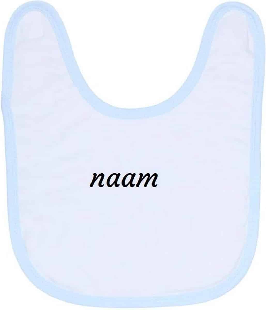 persoonlijk cadeau | slabbetje met naam | blauw/wit | voor de allerliefste allerkleinste