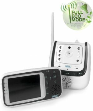 NUK Eco Control + Babyfoon met camera - Stralingsvrij en met terugspreekfunctie - Wit / Antraciet
