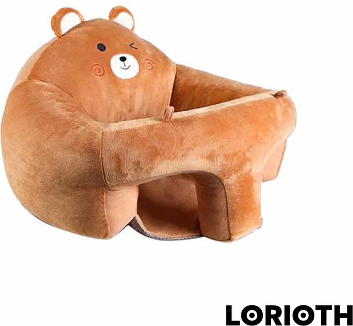 LORIOTH® Babystoel - Peuterstoel - Kinderzitje - Peuter Ondersteuning Stoel - Berenstoeltje - Dierenstoel - Pluche Stoel - Bruin