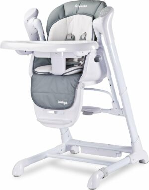 Kinderstoel 0+ new borns 2 in 1 Caretero Indigo grijs - Kinderstoeltje - eetstoel - voedingstoel - met swing functie