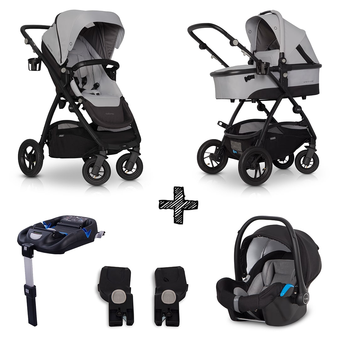 Kinderwagen EasyGo Optimo Pearl met Autostoel & Isofixbase & Adapterset