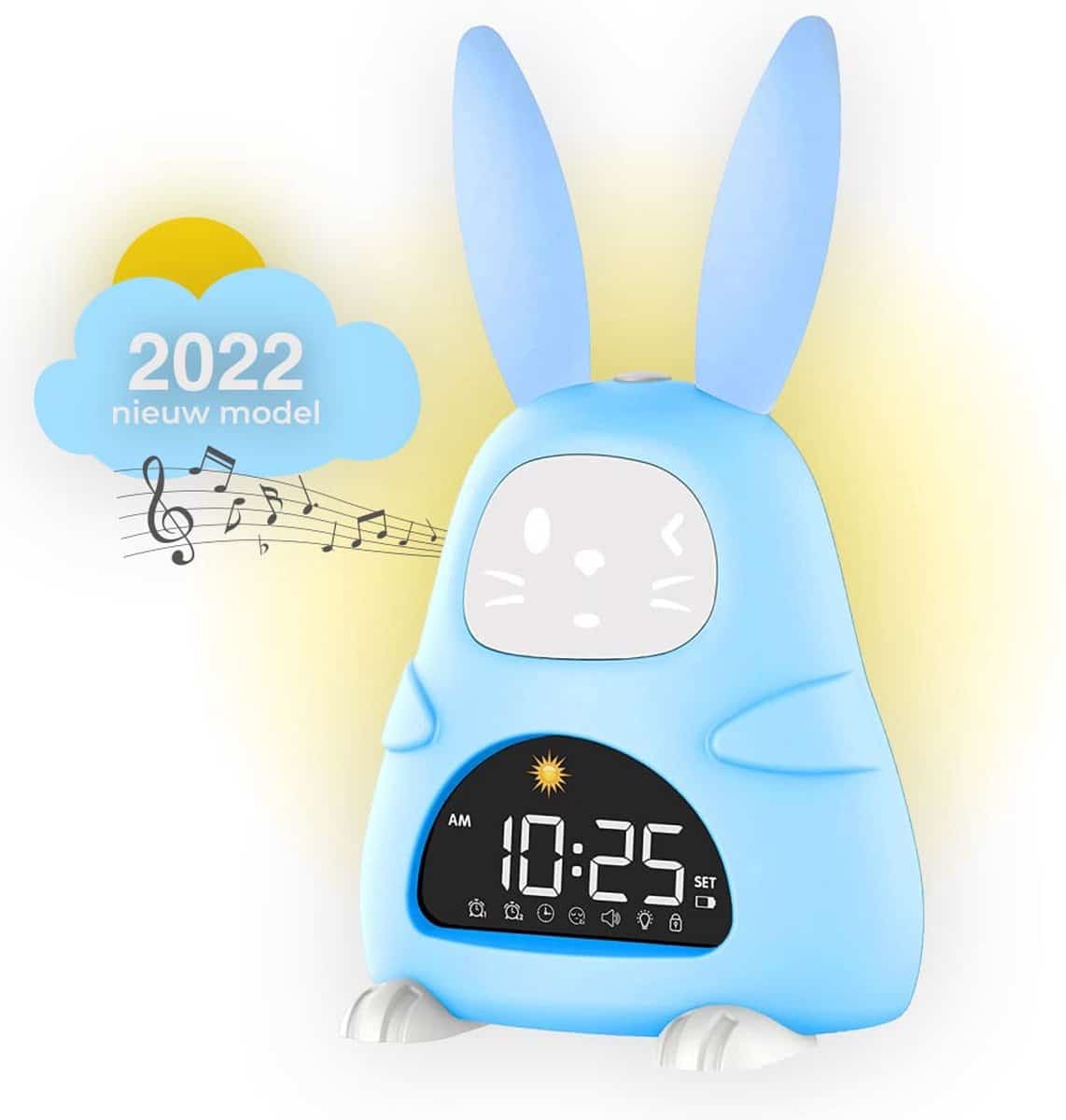 CoolKids Slaaptrainer - Oplaadbare Kinderwekker - 8 Slaapgeluiden - Snooze Functie - Slaaptimer - Blauw - Nachtlamp - Nachtwekker voor Kinderen - Kindvriendelijk - Slaapwekker met Geluid - White Noise
