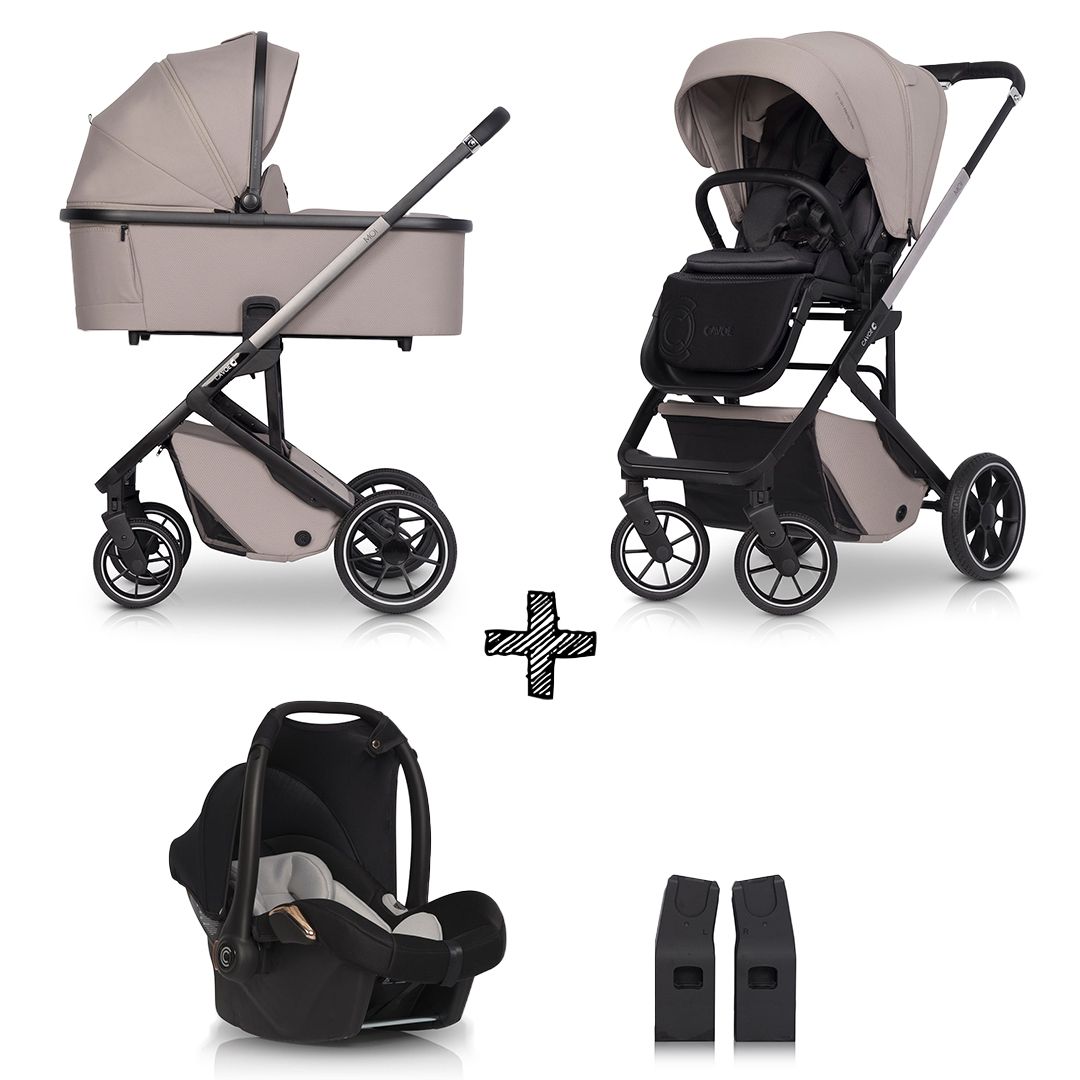 Kinderwagen Cavoe Moi Taupe + Autostoel Cavoe & Adapterset