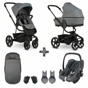 Kinderwagen Easywalker Harvey3 Fossil Grey + Autostoel Maxi-Cosi Rock & Autostoel & Hoogte Adapterset