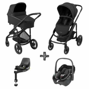 Kinderwagen Maxi-Cosi Plaza Plus Essential Black met Autostoel Maxi-Cosi Pebble 360 & Base 360