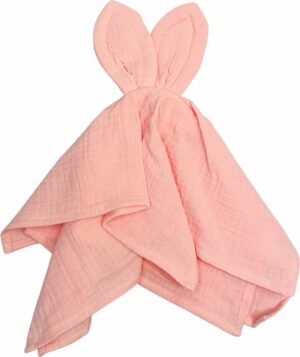 Louka knuffeldoekje konijnenoren roze - hydrofiel - organic katoen - speendoekje - speenknuffel