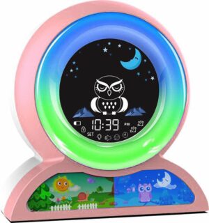 ProSova Slaaptrainer voor Kinderen - Nieuw Model 2022 - Kinderwekker - Wake Up Light - Nachtlamp - Roze