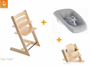 Stokke Tripp Trapp kinderstoel - Naturel + Newbornset. Nu met babyset!!