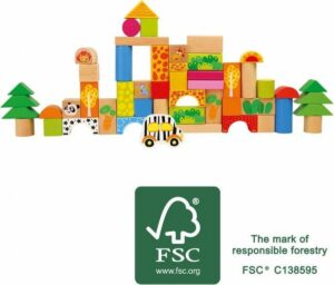 Small Foot massieve blokken gemaakt van FSC® 100% - Gecertificeerd hout met schattige dierentuindieren