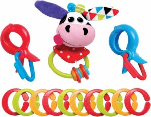 Yookidoo Rammelaar - One Size - Clips Rattle 'N' Links - Cow