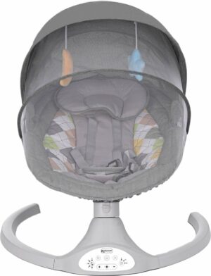 Elektrische Wipstoel - Wipstoel Baby Elektrisch - Babyswing - Elektrische Babyschommel - Wipstoel Elektrisch - Wipstoeltjes - Wipstoel Baby - Baby Schommel - Ingebouwde Speaker - Incl. Afstandsbediening & Klamboe - Grijs