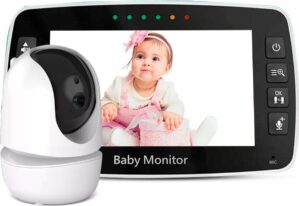 B-care Babyfoon Met Camera - 4.3 Inch Scherm - Zonder Wifi en App - Temperatuursensor - Infrarood Nachtzicht - Terugspreekfunctie - 4 Slaapliedjes - Zoomfunctie