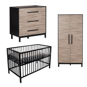 Babykamer Chester Black + Ledikant Basic Open Black