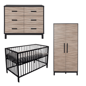 Babykamer Chester Black Luxe + Ledikant Basic Open Black
