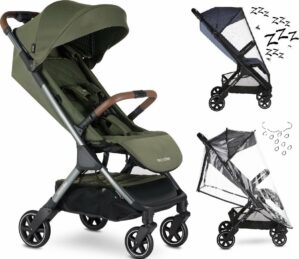 Easywalker Buggy Jackey Emerald Edition mét regenhoes én muskietennet