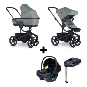 Kinderwagen Easywalker Harvey5 Agave Green + Autostoel Novi Baby Jewel All Black & Base