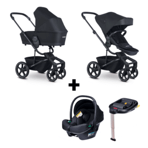 Kinderwagen Easywalker Harvey5 Midnight Black + Autostoel Novi Baby Jewel All Black & Base
