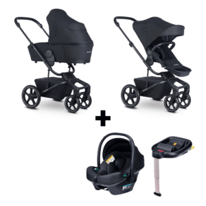 Kinderwagen Easywalker Harvey5 Premium Diamond Black + Autostoel Novi Baby Jewel All Black & Base