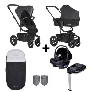 Kinderwagen Easywalker Harvey² All Terrain Night Black met Autostoel Novi Baby® Jewel I-Size en Isofixbase