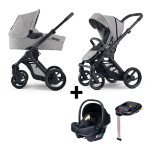Kinderwagen Mutsy Evo Pebble Grey/Dark Grey + Autostoel & Base Novi Baby Jewel