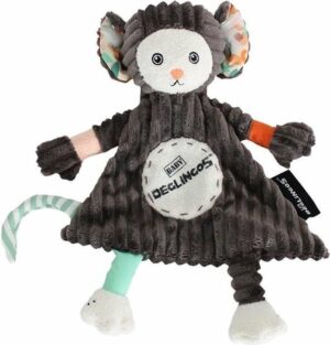 Les Deglingos Knuffeldoekje Aap Grijs 27 Cm