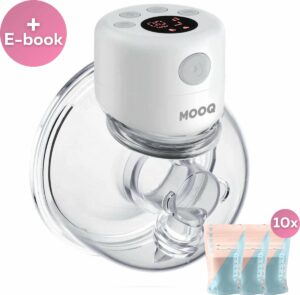 MOOQ Handsfree Borstkolf - Draadloze Elektrische Borstkolf - Oplaadbare Accu - PRO versie - Inclusief Moedermelk Bewaarzakjes & E-Book