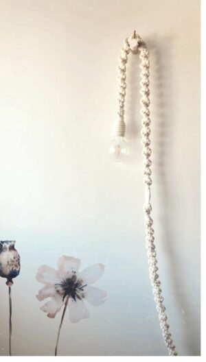 Macrame lamp - Nachtlamp - Lichtslinger - Kinderkamer - Babykamer - Slaapkamer - Verlichting - Macramelamp - Marcramé
