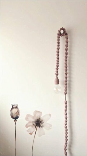 Marcame lamp - Blush / Roze - Lampje - Verlichting - Kinderkamer - Babykamer - Nachtlampje - Macramelamp - Handgemaakt