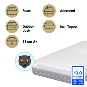 Matras Peuterbed + Topper ABZ Airgosafe 70x140 Airgo Beer