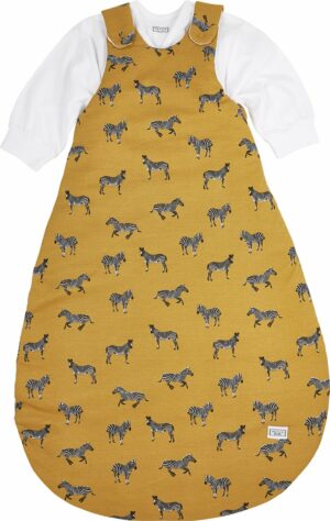 Meyco Baby Zebra Animal baby slaapzak rond tweedelig - honey gold - 50/56