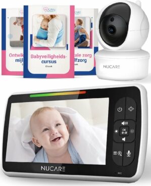 NuCare - Babyfoon - Babyfoon met Camera - Babyfoon met Camera en Display - Beveiligingscamera - 5 Inch Monitor - Draadloos - 3 gratis e-books