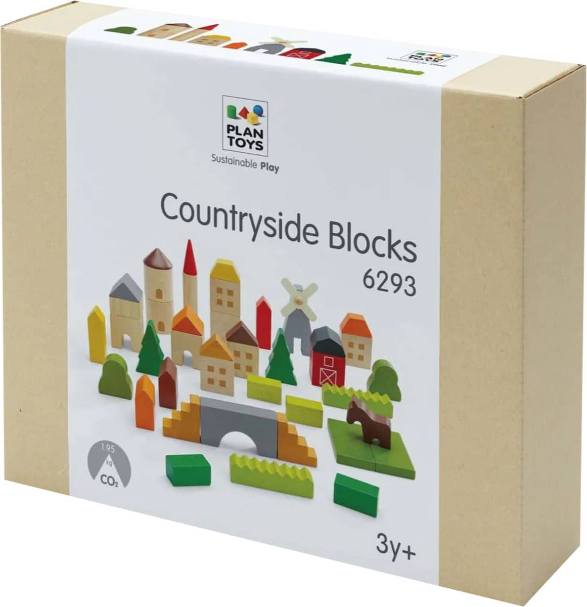 PlanToys Houten Speelgoed Platteland Blokken