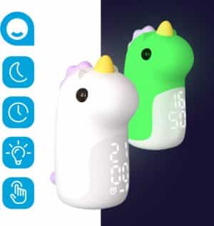 Qlokkie - Ariel de Eenhoorn - Slaaptrainer kinderen - Kinderwekker - Slaapwekker kinderen - Nachtlampje - Geluidloos - Oplaadbaar