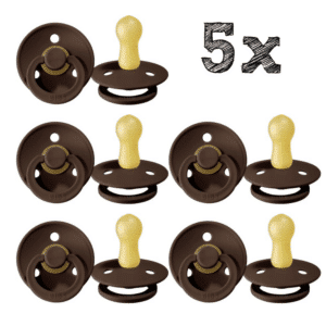 SET | 5 x Fopspeen Bibs Mocha 0-6mnd