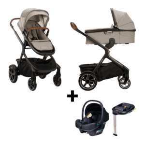 SET | Kinderwagen Nuna Demi Grow Hazelwood + Autostoel Novi Baby Jewel All Black & Base