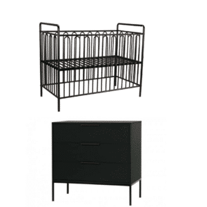 SET | Ledikant Royal Black + Commode Woood Adam Black