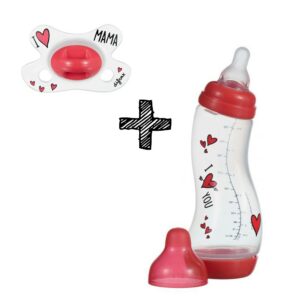 Set Difrax S-fles I Love You + Fopspeen I Love Mama