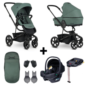 Set | Kinderwagen Easywalker Harvey3 Forest Green + Autostoel Novi Baby® Jewel & Base & Accessoires