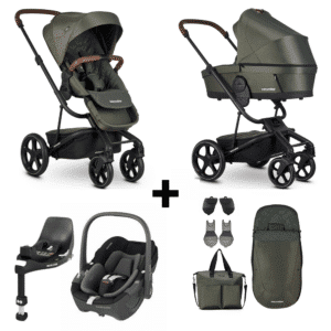 Set | Kinderwagen Easywalker Harvey3 Premium Emerald Green + Autostoel Maxi-Cosi Pebble 360 & Base & Accessoires