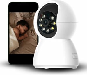 Simpele Babyfoon - Babyfoon met op afstand beweegbare HD Camera - Met telefoon te verbinden - Ook te gebruiken als beveiligingscamera