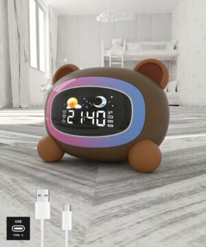 Slaaptrainer Beer - Nachtlampje kinderen - White noise - Kinderwekker bedraad - Slaapgeluiden - Incl. USB kabel en adapter