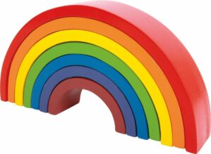 Small Foot - Houten bouwblokken - Regenboog Blokken Groot - Houten Regenboog bouw set - Baby speelgoed - Duurzaam