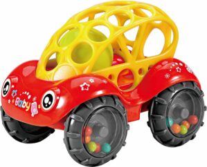 Speelgoed Auto - Oball - Speelgoedvoertuig - Baby Rammelaar - Baby Auto Rammelaar - Rammelaar - Ontwikkeling en Educatief Speelgoed - Speelgoed 3 Jaar - Kraamcadeau - Baby Speelgoed | Rood