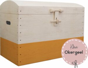 Speelgoedkist XL met okergele band van Zohebbes