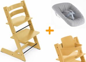 Stokke Tripp Trapp kinderstoel Bundel - Sunflower Yellow. met newbornset en babyset!