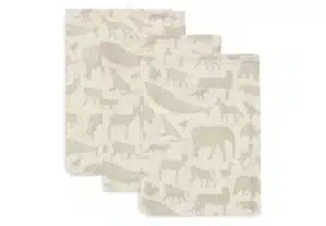 Washandjes Jollein Hydrofiel 3st Animals Nougat