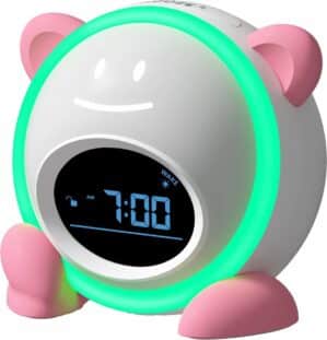 YUCONN Nēny Slaaptrainer - Kinderwekker met Nachtlamp - Slaapwekker - Slaaphulp - Dimbaar - Roze