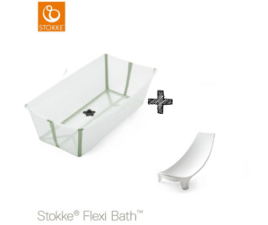 Bad Opvouwbaar Stokke® Flexi Bath® XL Transparant Green + Newborn Support